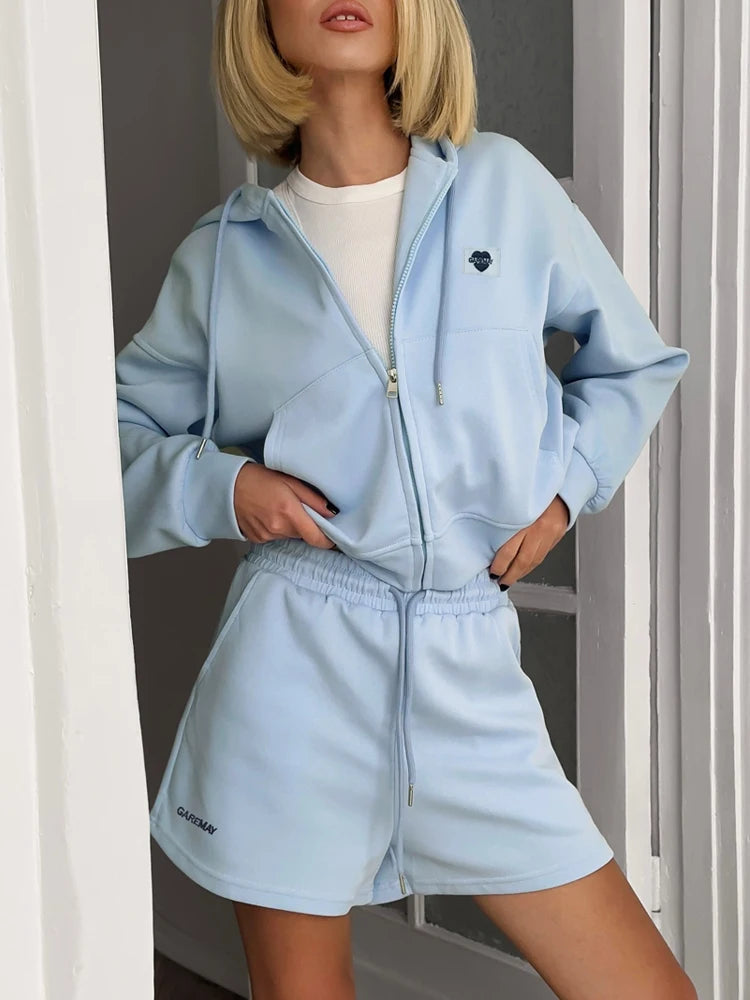 Spring Women's Summer Suit with Shorts Cotton Oversize Pink Top and Shorts Set Two-piece Casual Tracksuit with Shorts for Women Quick Pick Grocers
